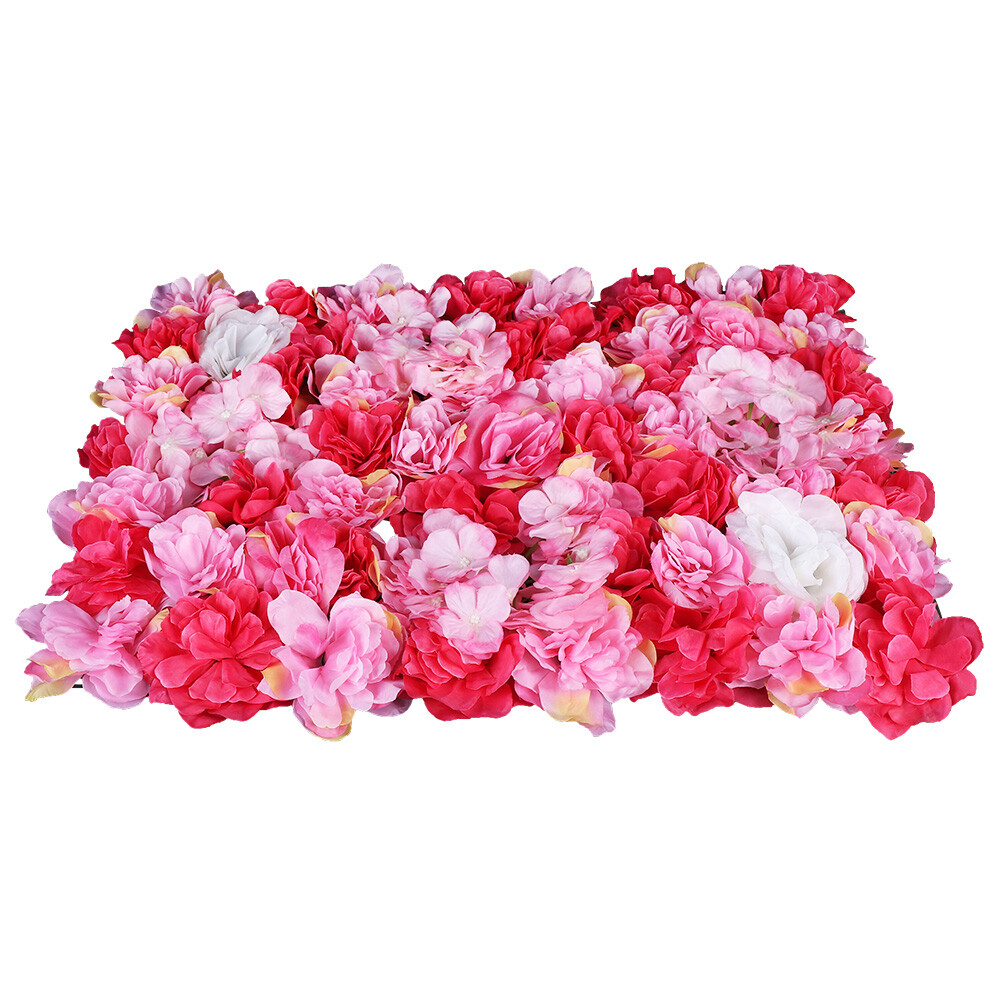 6pcs Artificial Wedding Silk Flower Wall Decor Background Rose Hydrangea Panels