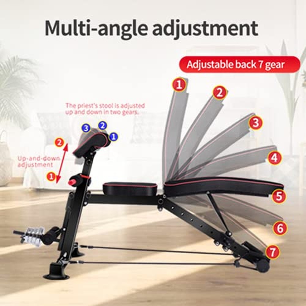 Adjustable Weight Bench,Utility Workout Bench Foldable Incline Decline Benche...
