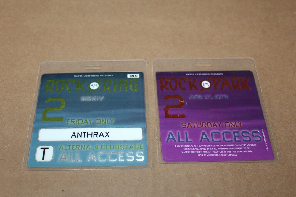 Anthrax - 2 x Laminated Backstage Pass Collection Lot # 2 - FREE POSTAGE