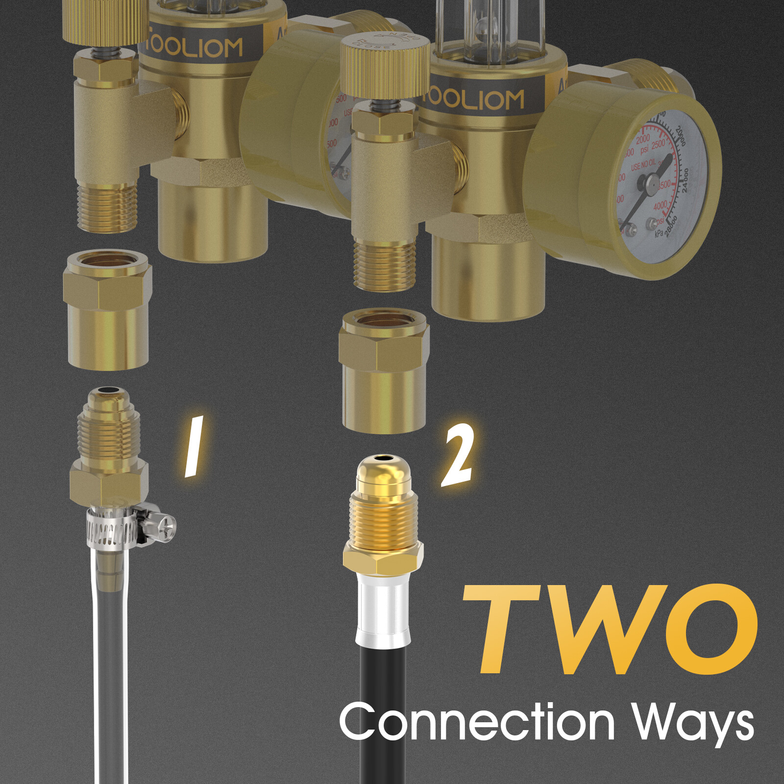 CO2 Argon Flow Meter Gas Regulator Gauge with Gas Hose Mig Tig Welding