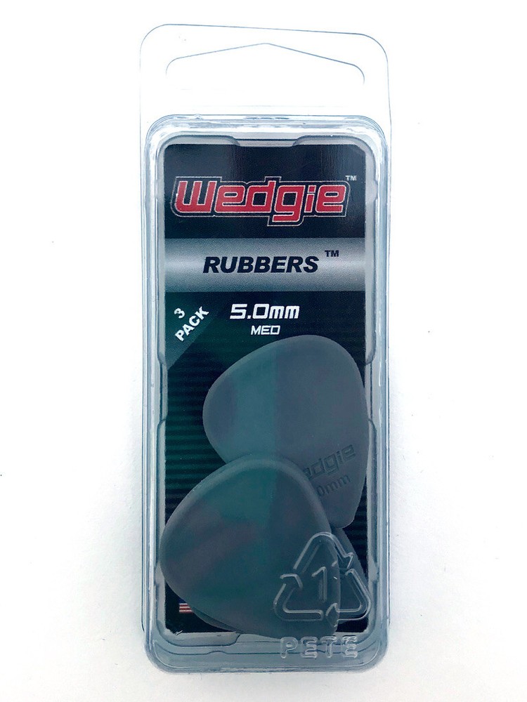 Wedgie Rubber Guitar Picks | 5.0mm | Medium | Grey | 3 pcs