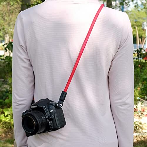Camera Strap,Climbing Rope Camera Strap for Round Hole Interface DSLR SLR Red