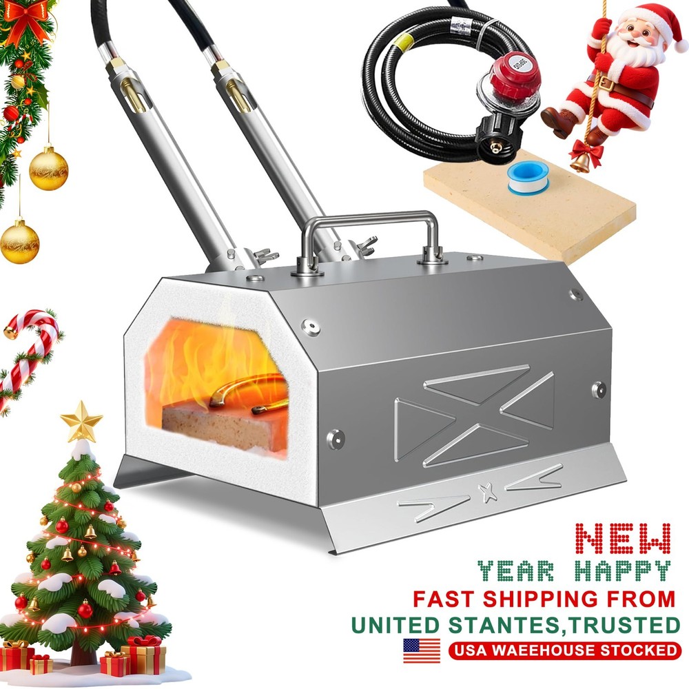 Nelyrho Blacksmith Forge Starter Kit Double Burner Stainless 30PSI Regulator