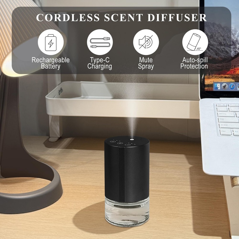 Essential Oil Diffuser, Waterless Scent Diffusers for Home, 100ml Capacity At...