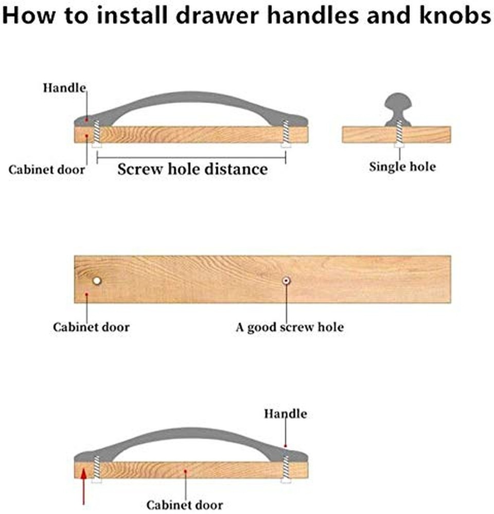10x Cabinet Handle Pulls Wardrobe Drawer Door Cupboard Knobs Twig Hole Center...