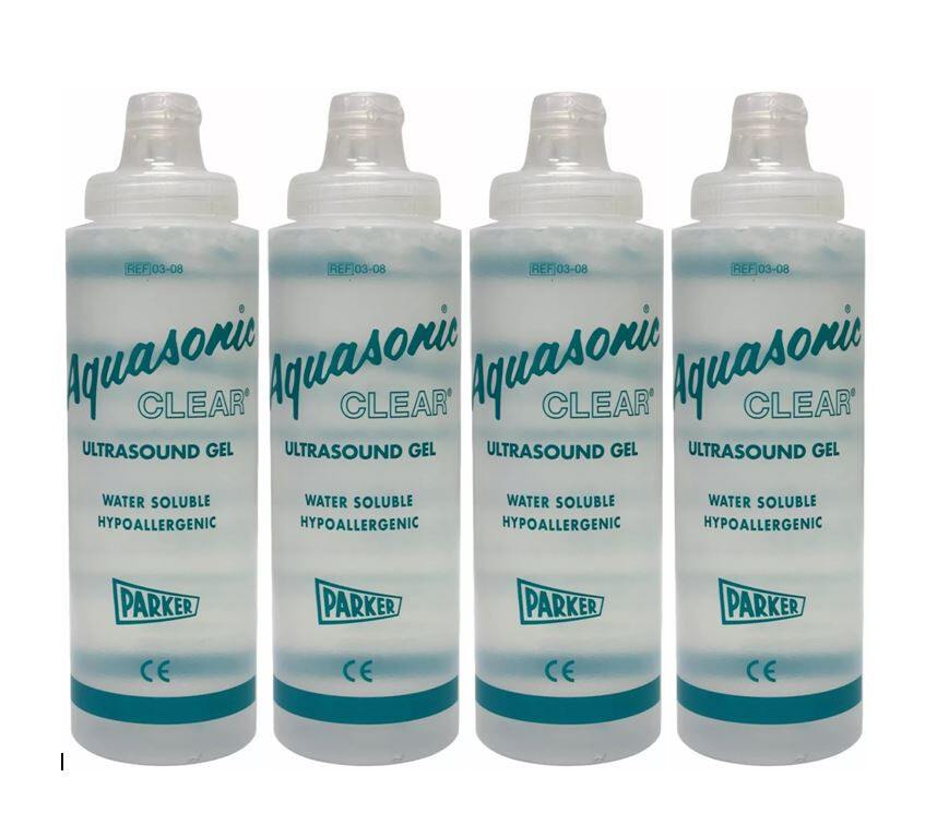 4 Pack Aquasonic CLEAR Ultrasound Gel High Viscosity Gel 8.5 oz Bottle #03-08