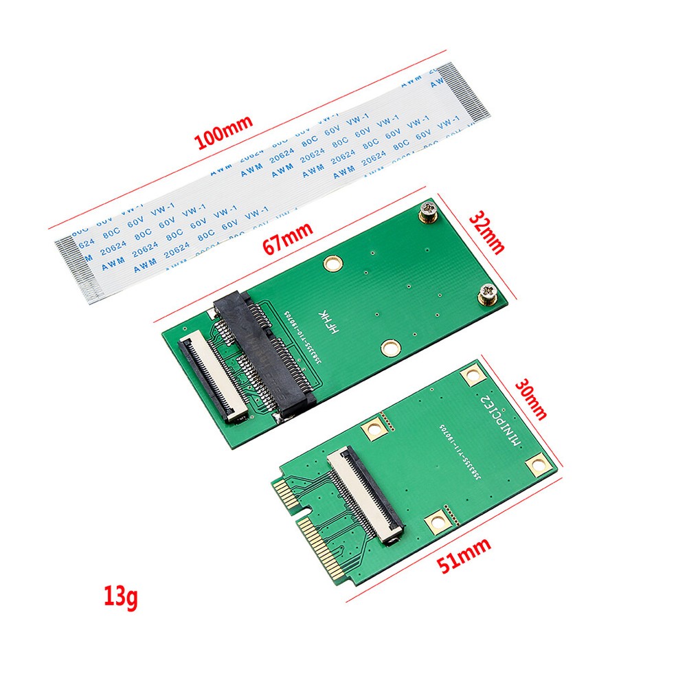 msata SSD to mini pcie interface extension cable for laptop