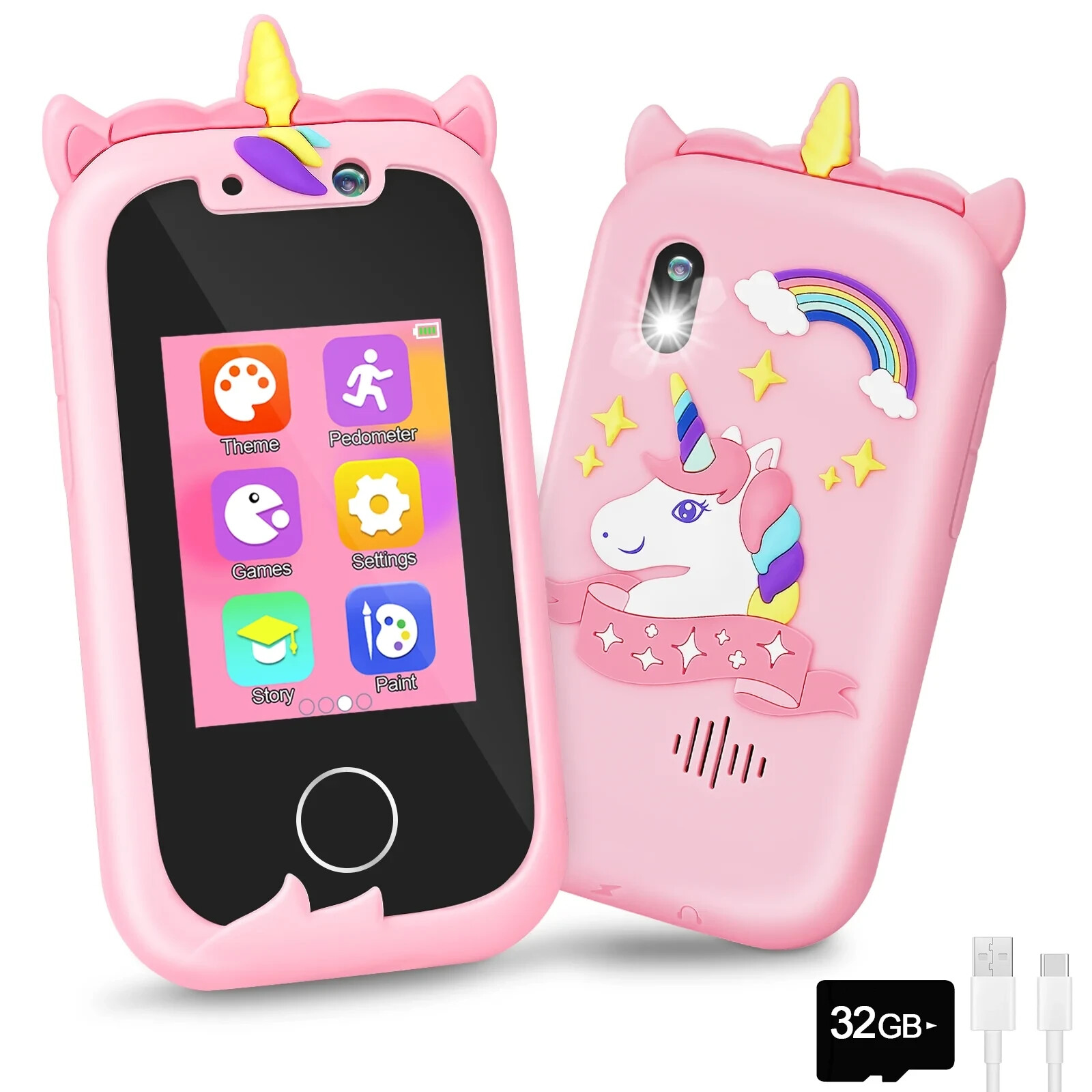 Kids Smart Phone Toys for Girls Ages 3-7 with Dual Camera - Toddler Phone Toy...