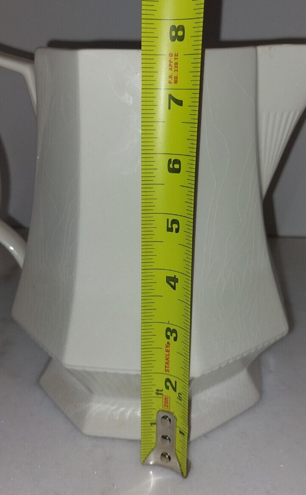 Vintage Octagonal Independence Ironstone Interpace White Pitcher Japan