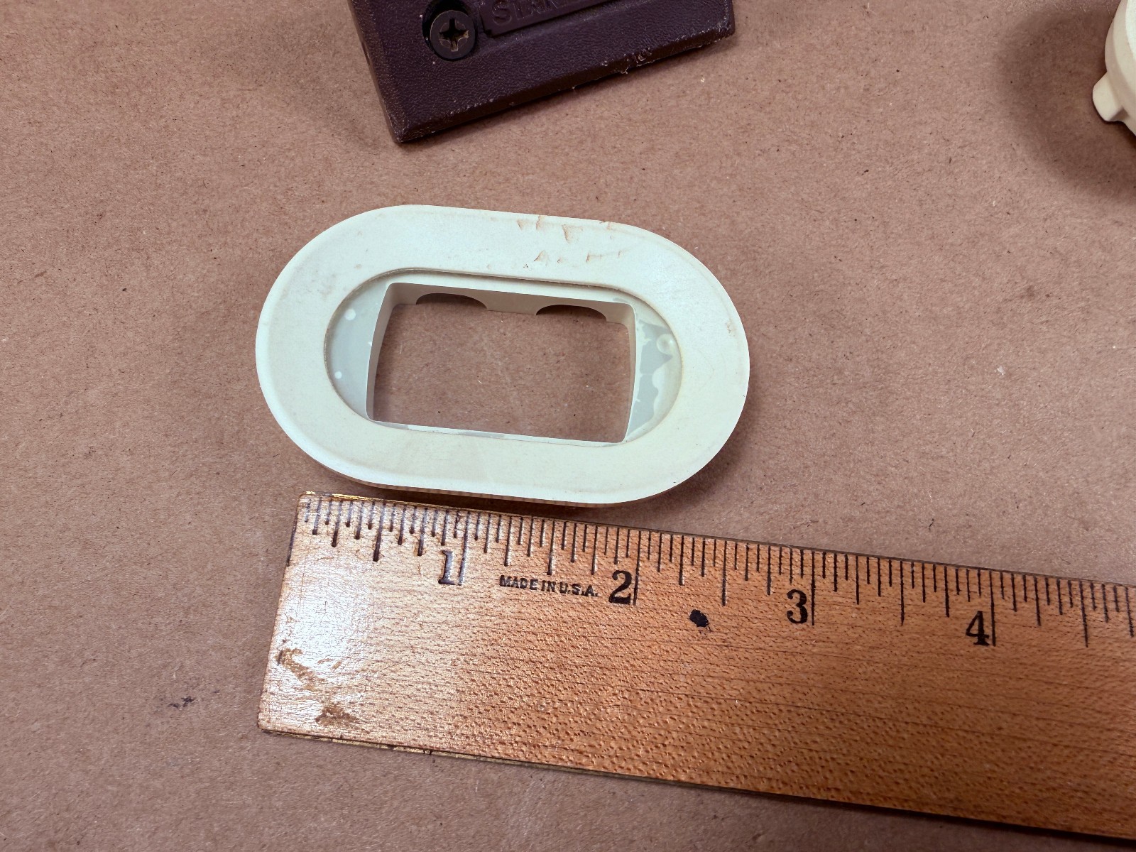 Set of Vintage Stanley Level End Plates Caps with Vial Covers and Surrounds