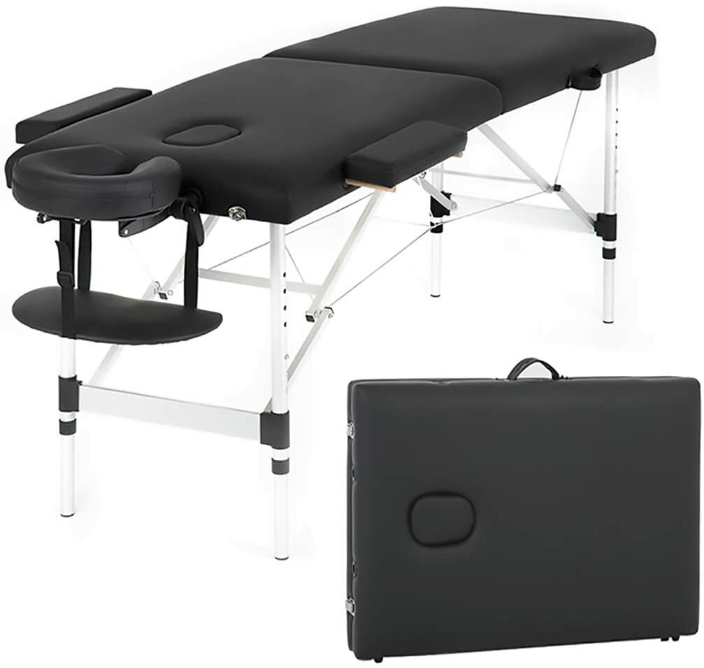 Aluminium Massage Table Massage Tables Portable Massage Bed Black/Pink