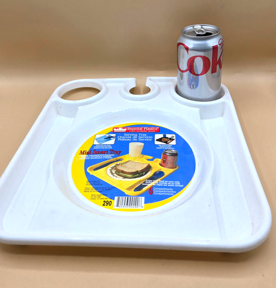 (2) 2003 Imperial Plastics MINI SMART SERVING TRAYS 6-Compartment Divided, NEW