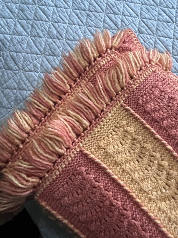 crocheted knitted vintage afghan blanket throw