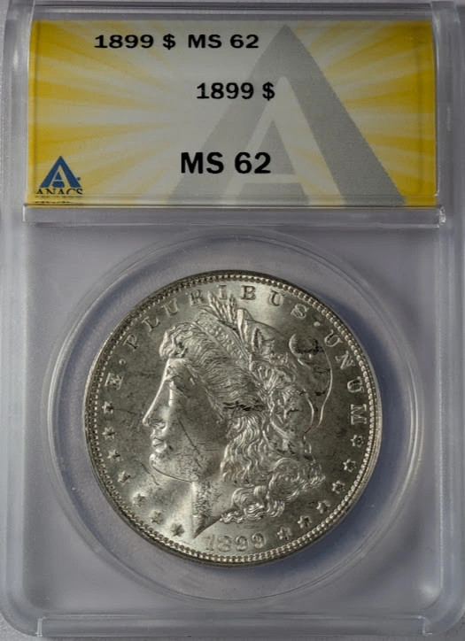 1899 Morgan Silver Dollar ANACS MS-62