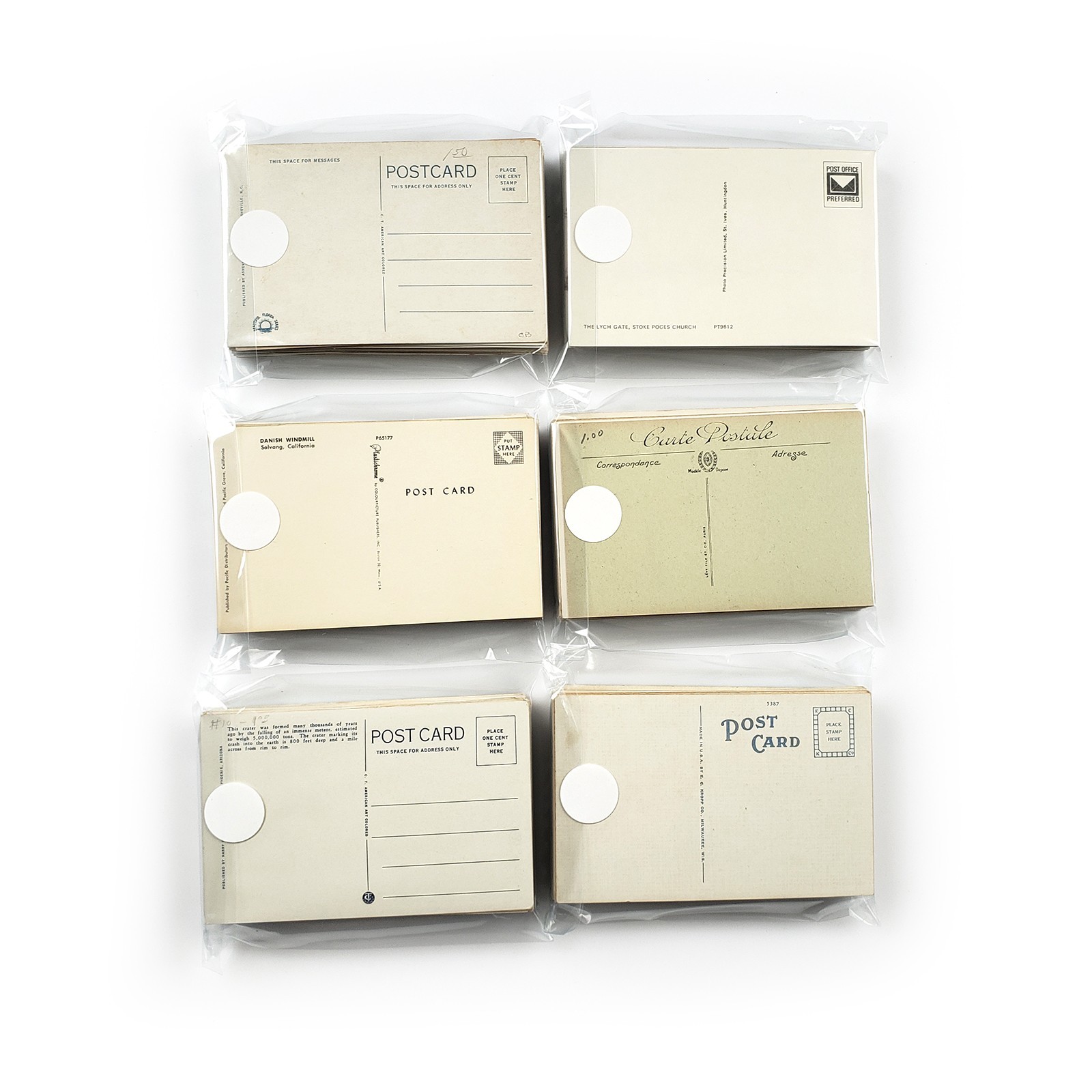 60 Unused Vintage Postcards Lot - Unposted Random Blank Midcentury Travel Views