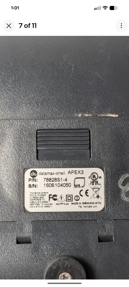 Datamax 78828S1-4 APEX 3 O'NEIL BARCODE THERMAL PRINTER
