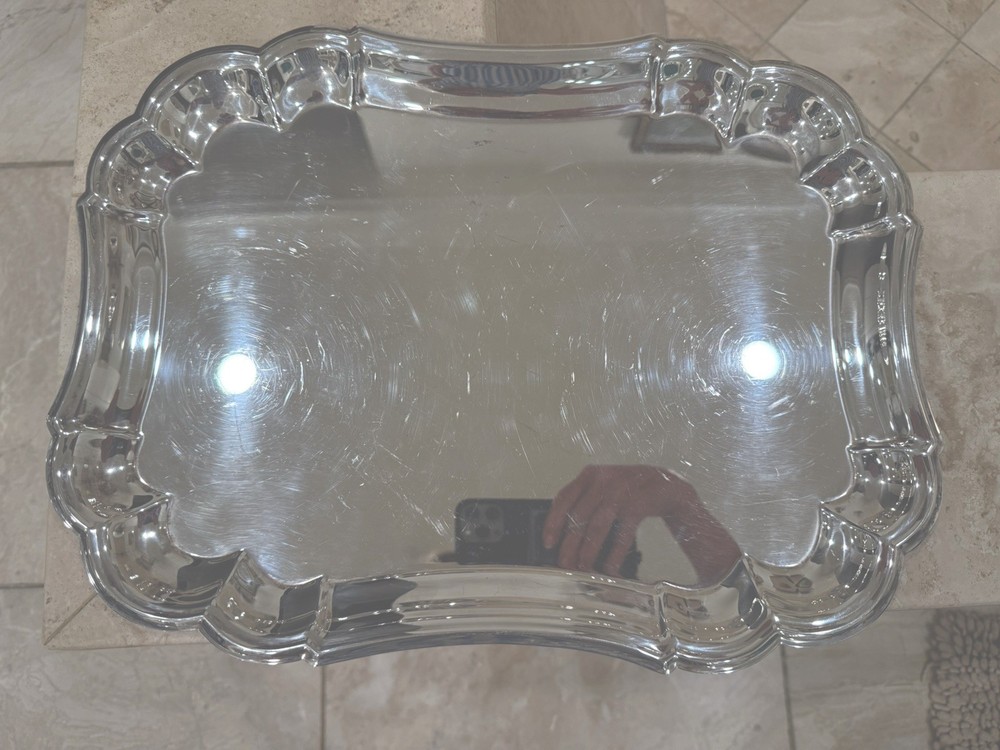 Vintage Gorham Heritage Silver Plate 16" x 12" Serving Tray YH14