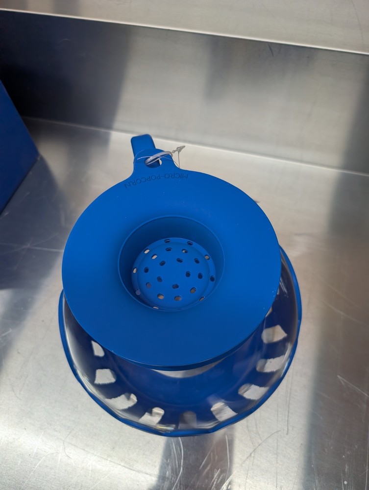 Ecolution Micro-Pop 3 Quart Microwave Popcorn Popper - Blue New NWT 3 QT