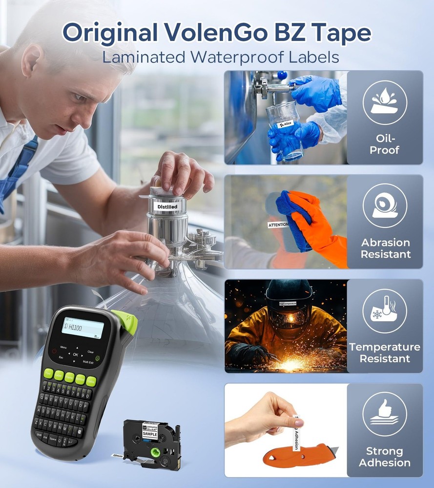 Label Maker Waterproof-Labels, Wire Cable Label Maker, Labeler Machine with T...