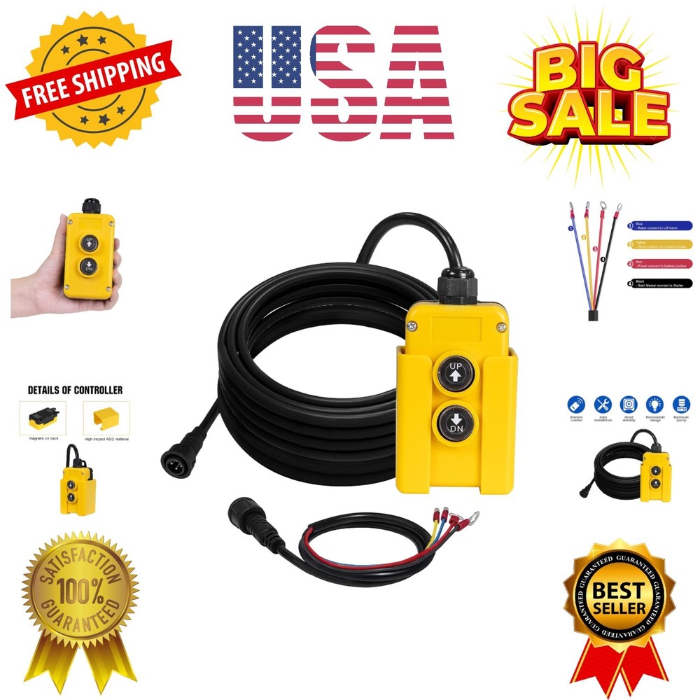 4 Wire Dump Trailer Remote Control Switch for Hydraulic Pump 12V DC for Lift ...