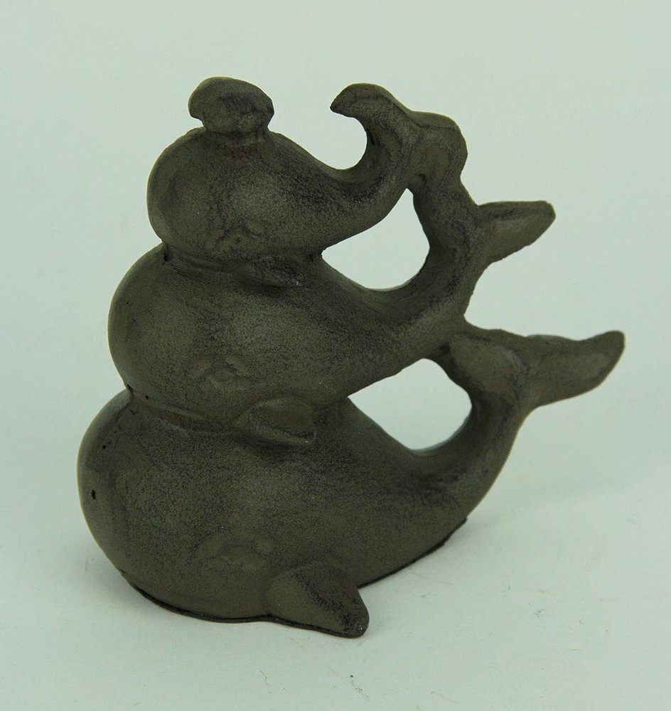 Upper Deck Cast Iron Stack O' Whales Paperweight One Size, Brown
