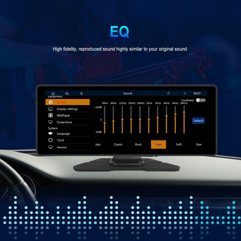 10.26" Touch Screen Wireless Apple Carplay Portable Car Stereo Android Auto Cam