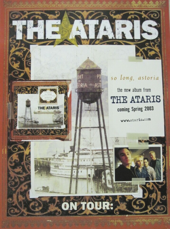 The Ataris 2003 so long,astoria pre promotional poster Flawless New Old Stock