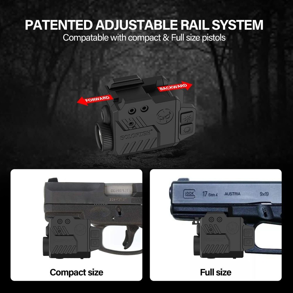 SOLOFISH 700/ 500lm Tactical Flashlight Compatiable Blue Laser Light Combo