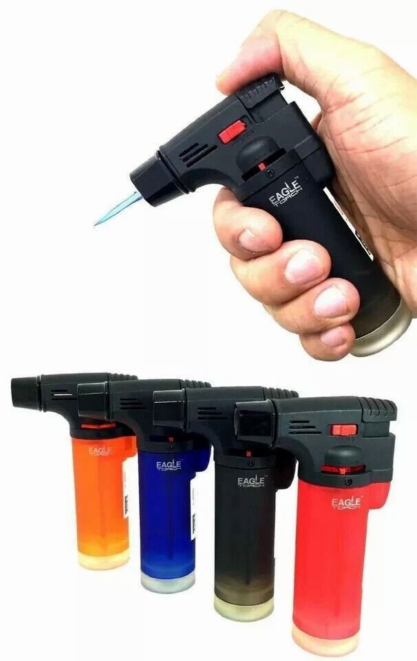 5 Pack Eagle Butane Torch Lighter Gun Windproof Adjustable Jet Flame Refillable