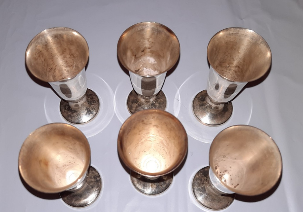 Gorham Sterling cordial goblets 3" 6 Quantity