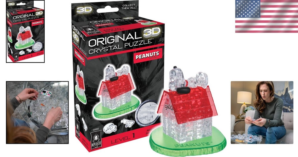 Translucent 3D Puzzle Snoopy House Unique Interlocking Pieces for Ages 12 Plus