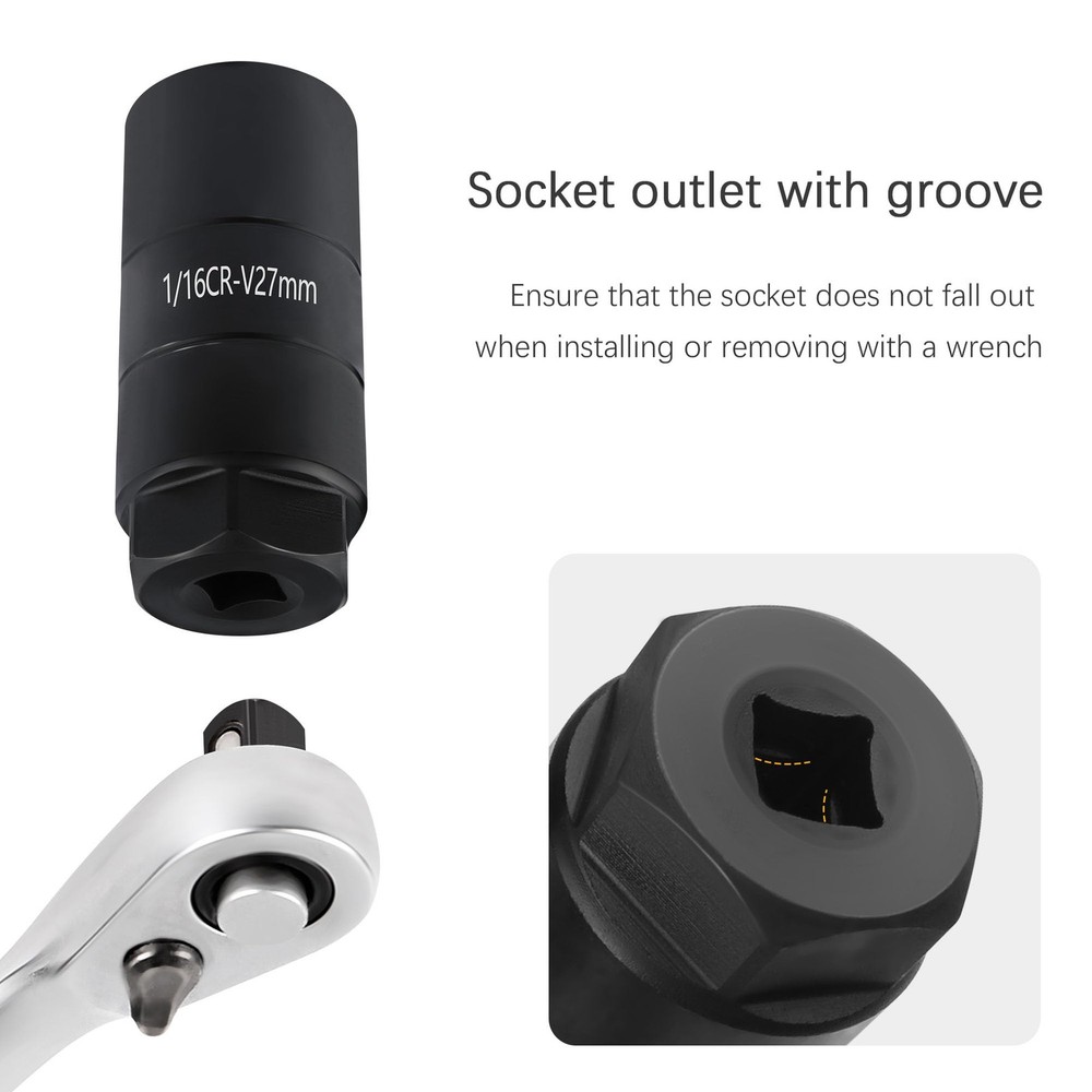 Oil Pressure Sensor Socket,1 1/16 Socket 2 5/8" Long Oil Pressure Switch Socket