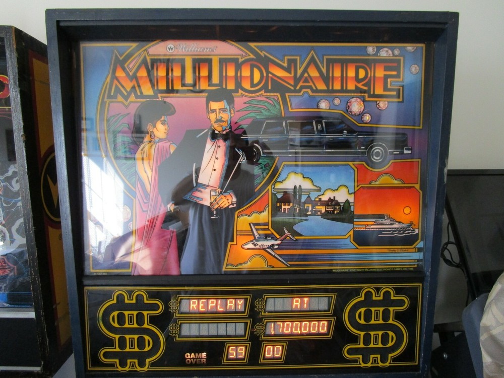 WILLIAMS Millionaire Pinball Machine 1986. Refurbished, nice, working RARE. READ