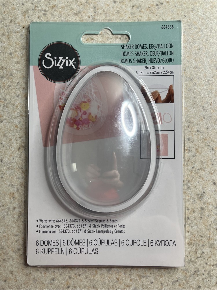 Sizzix Making Essentials Shaker Domes-Egg/Balloon 2"X3", 6/Pkg