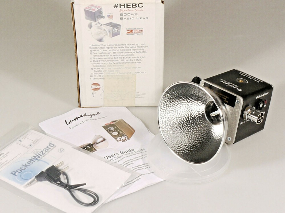 PRL) LUMEDYNE HEBC 800ws BASIC SIGNATURE SERIES HEAD FLASH FLASH + SYNC CABLE