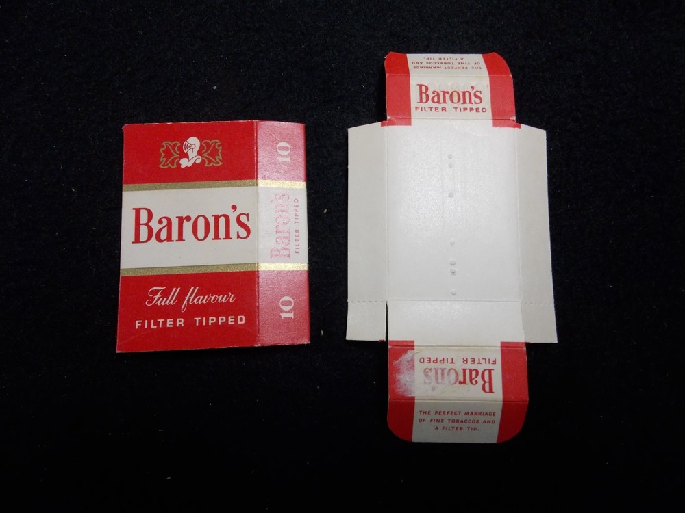Vintage Barons Empty Cigarette Packet Box