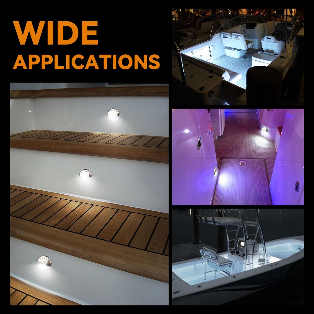 RVZONE Boat Courtesy Lights Waterproof Interior Lighting Deck White
