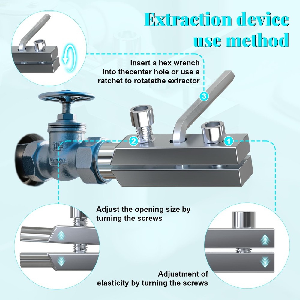 2 Pack Broken Pipe Extractor Tool, Easy-Out Stripped Screw Set,...
