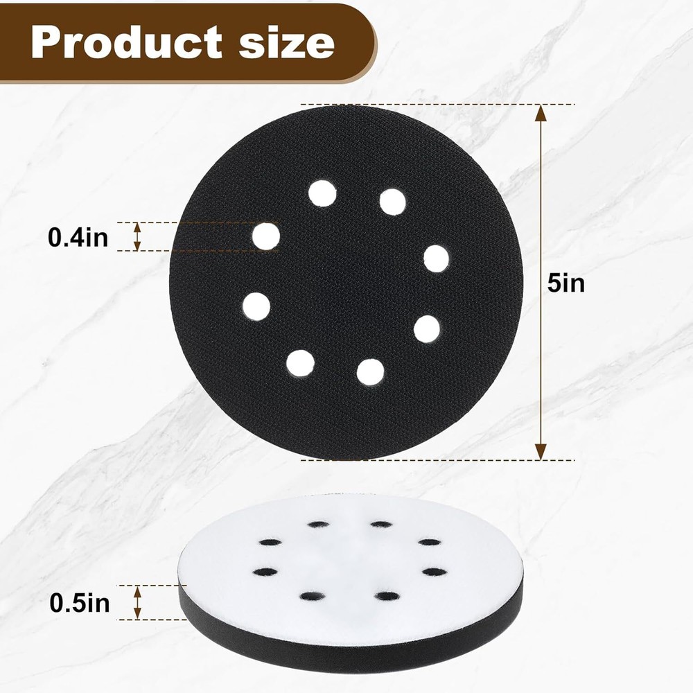 2Pcs 5 inch Hook Loop Soft Foam Interface Sanding Disc Sander Buffer Backing Pad