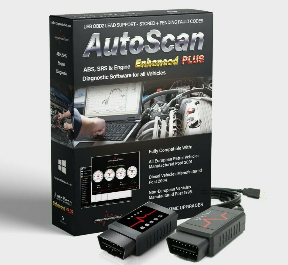 Autoscan Enhanced PLUS OBD2 Engine Diagnostic Software Vehicles Bluetooth Elm327