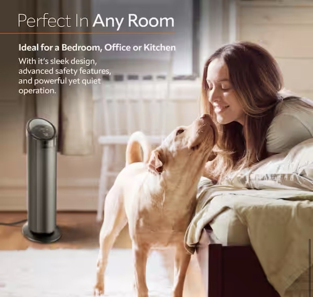 Lasko 1500W 22" Digital Ceramic Tower Space Heater with Child Lock & Remote