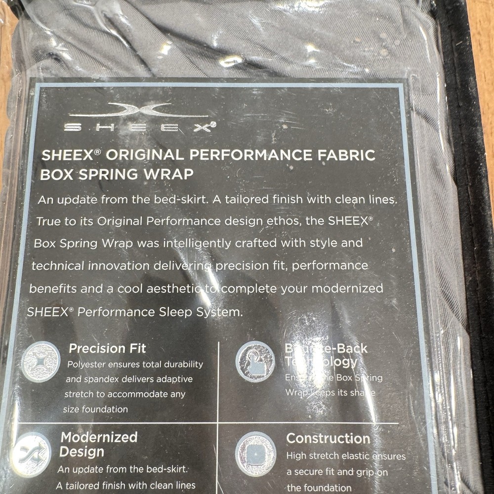Sheex Performance Bedding Box Spring Wrap King Size Graphite Grey Sleep Tech New