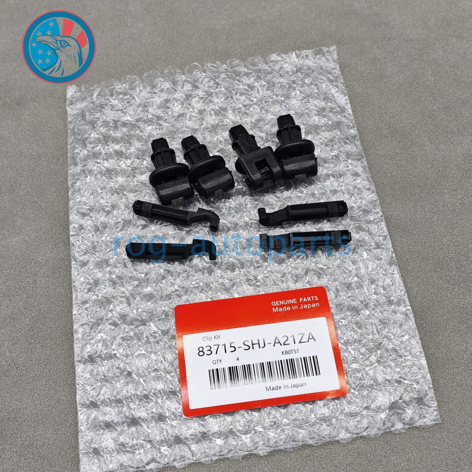 OEM 4PC! Black Sun Shade Hook Clip Kit For Honda Odyssey 2005-10 Sliding Door