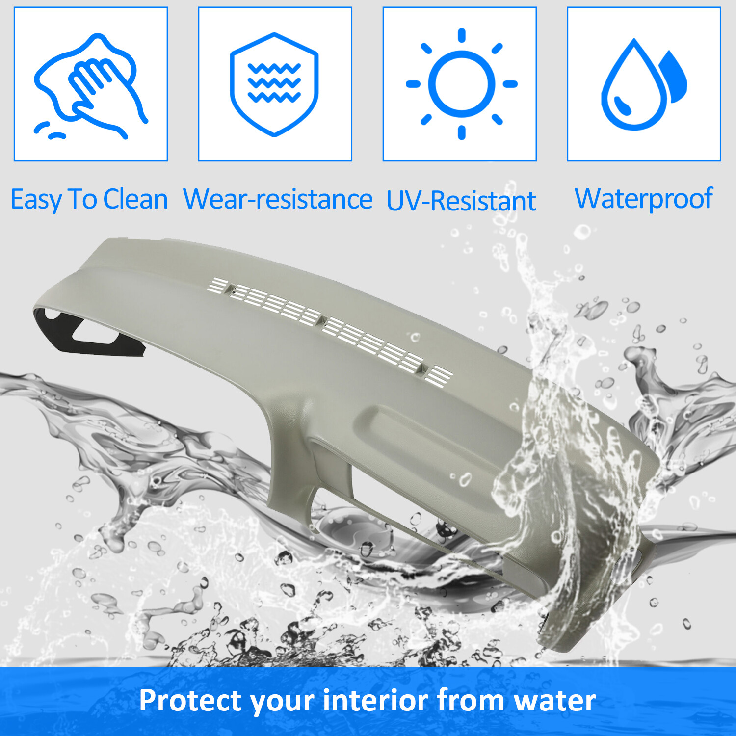 For 1997 97-99 00 GMC SUVs & Trucks in Medium Grey NEW Molded Dash Cover Cap