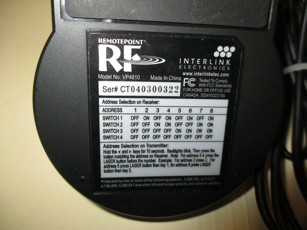 Interlink Electronics VP4800 Interactive RF Remote