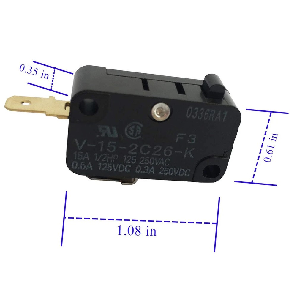 LONYE V-15-2C26-K Switch Snap Action Micro Switch Replacement for OMRON Switch S