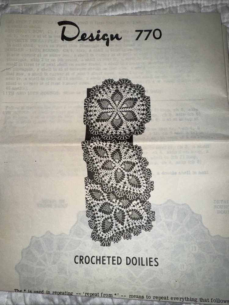 Vintage Grit Crochet Doily Patterns ~CHOICE ~Original Pattern