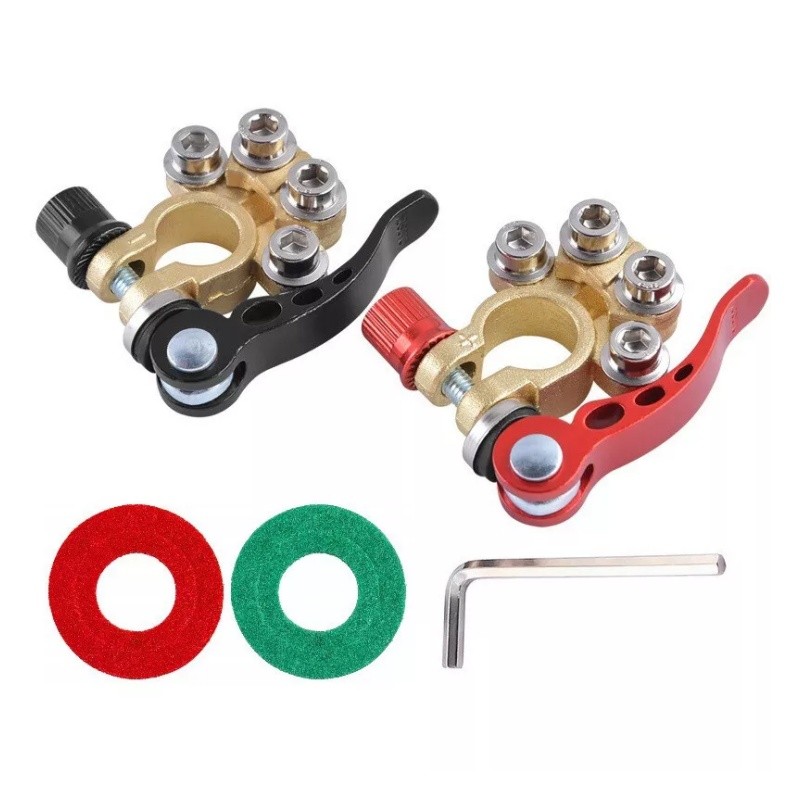 2Pcs Car Battery Terminals Connector Clamp Quick Release Adjust Disconnect Tool
