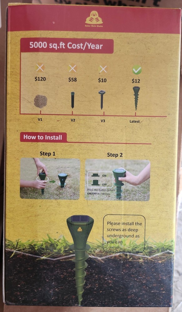 Solar-powered Mole Repellent Screw (8 Pack)