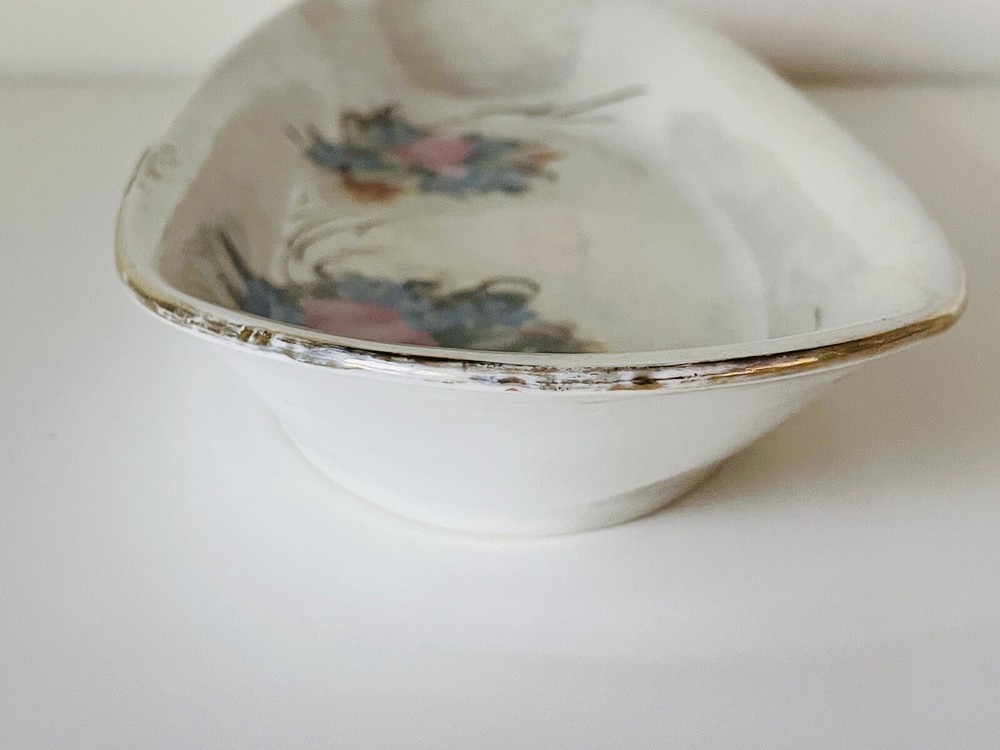 TK Czechoslovakia Hand Painted Lusterware Bread Celery Dish Iridescent Oval Dish
